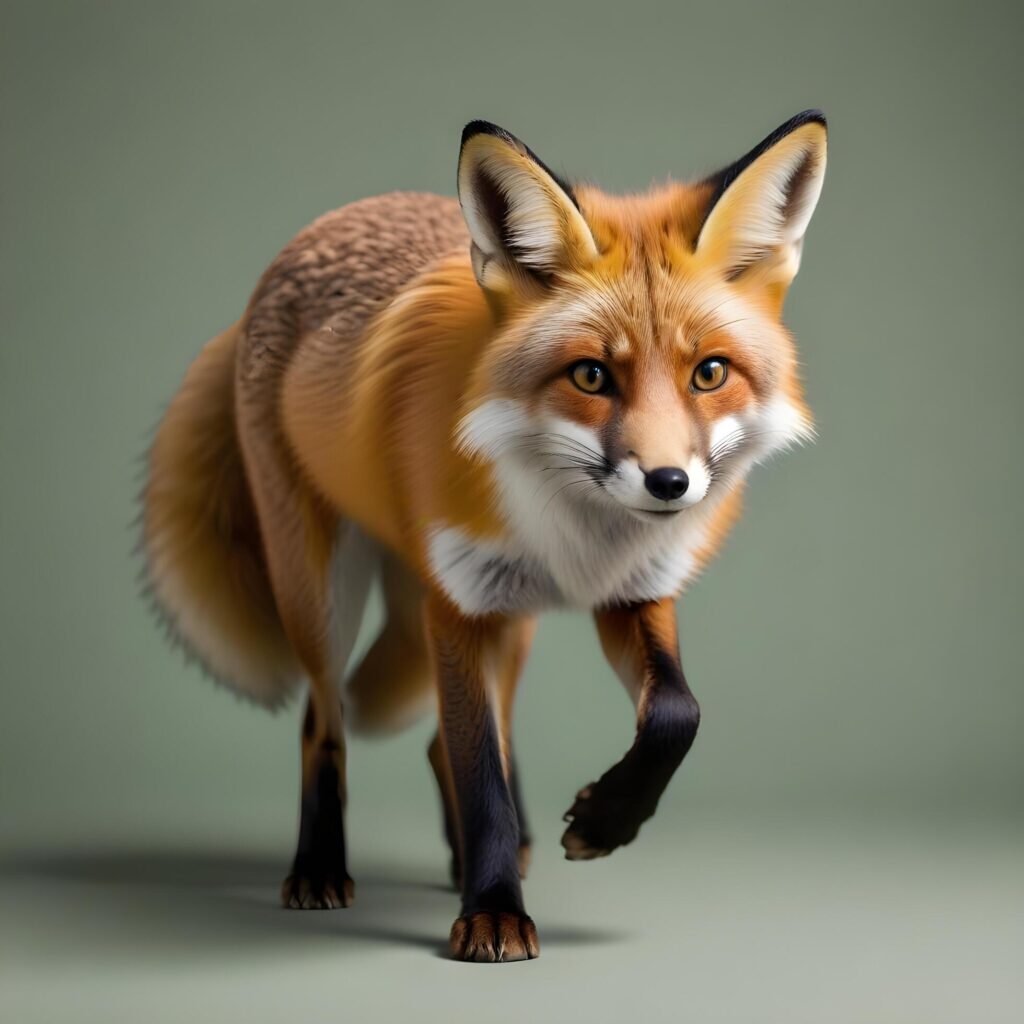 fox realistic plain background Stock Free