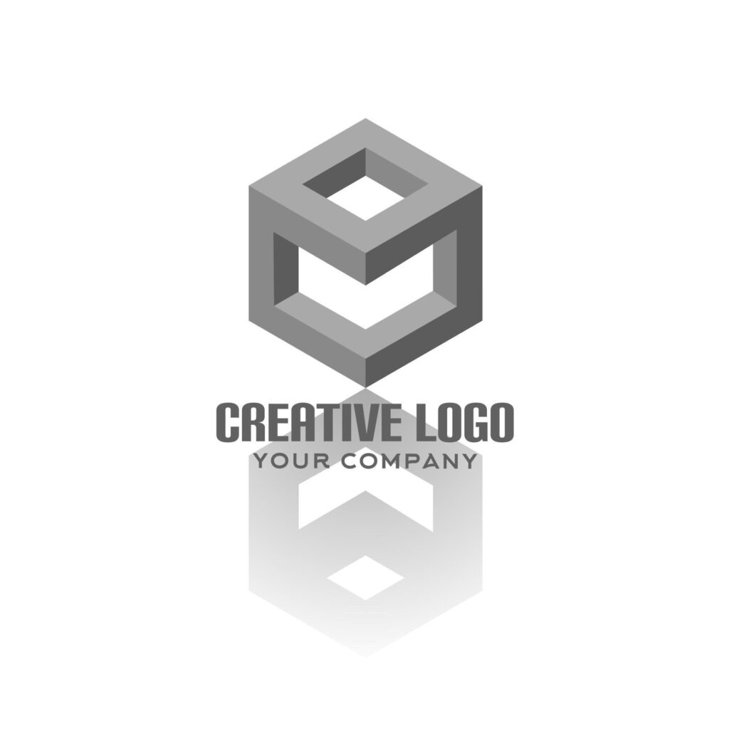 creative logo design elements, 3d style, with hexagon shape Stock Free