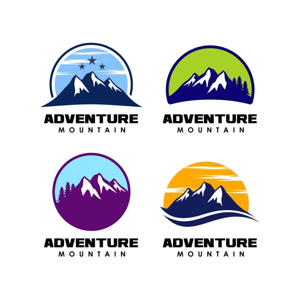 mountain adventure logo design icon Stock Free