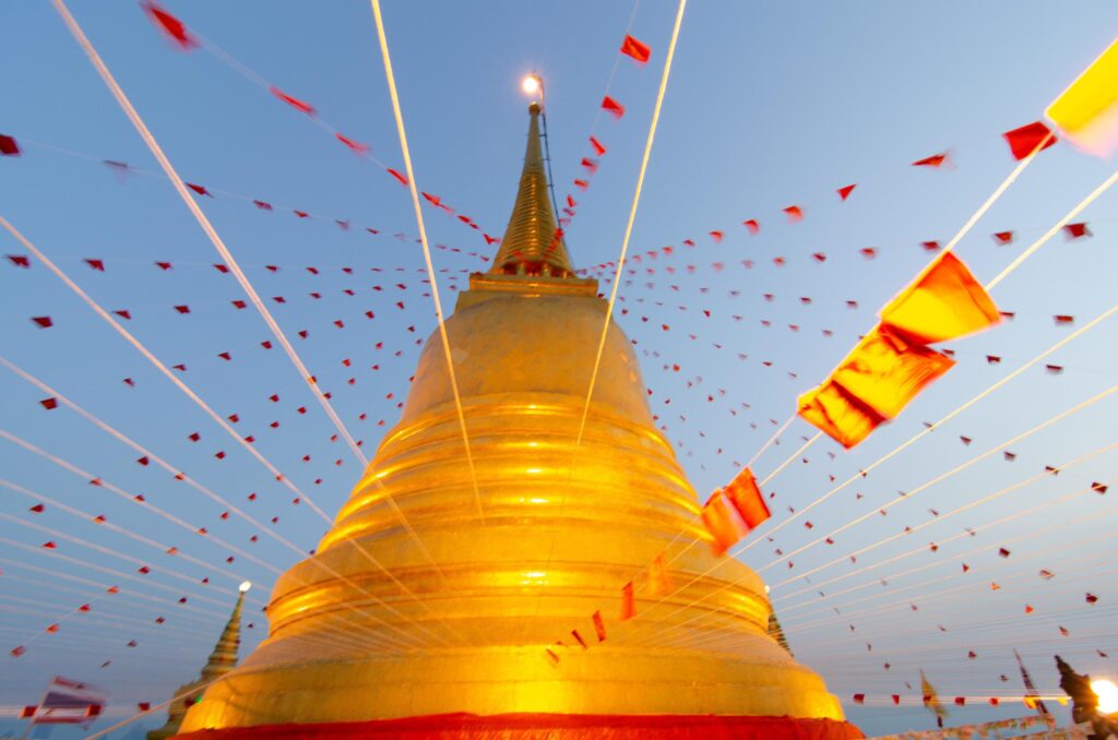 Phukhao Thong Temple on the night Stock Free