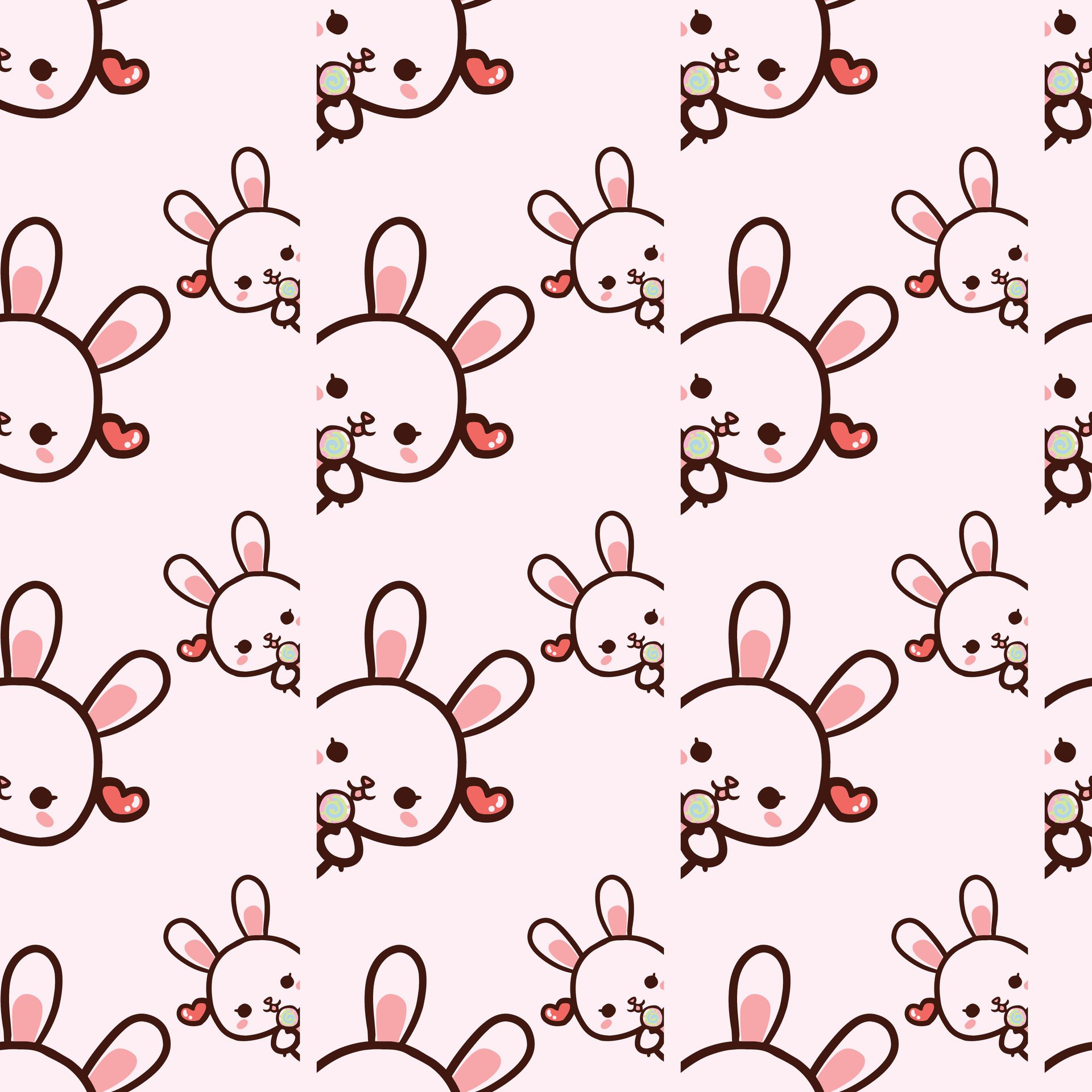 Benny Bunny Seamless Pattern Design Free Vector