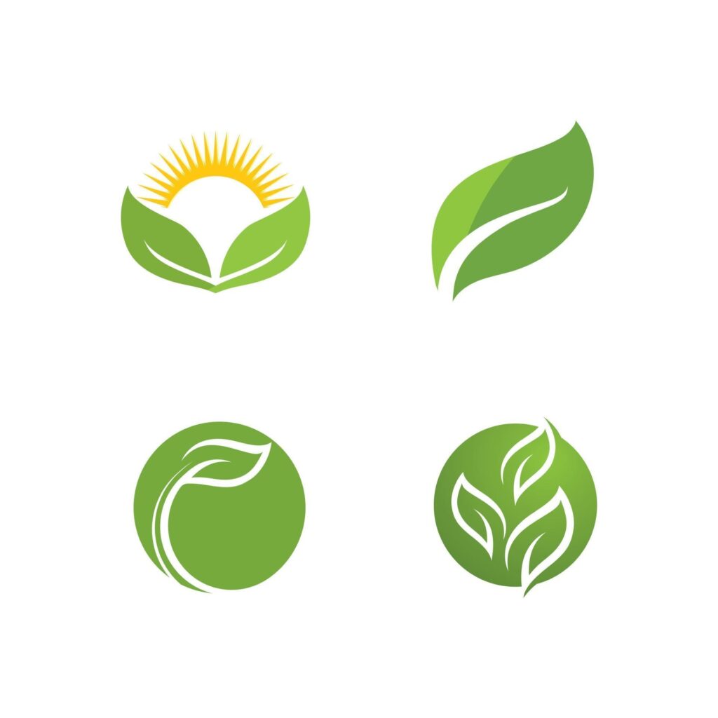 Logos of green Tree leaf ecology Stock Free