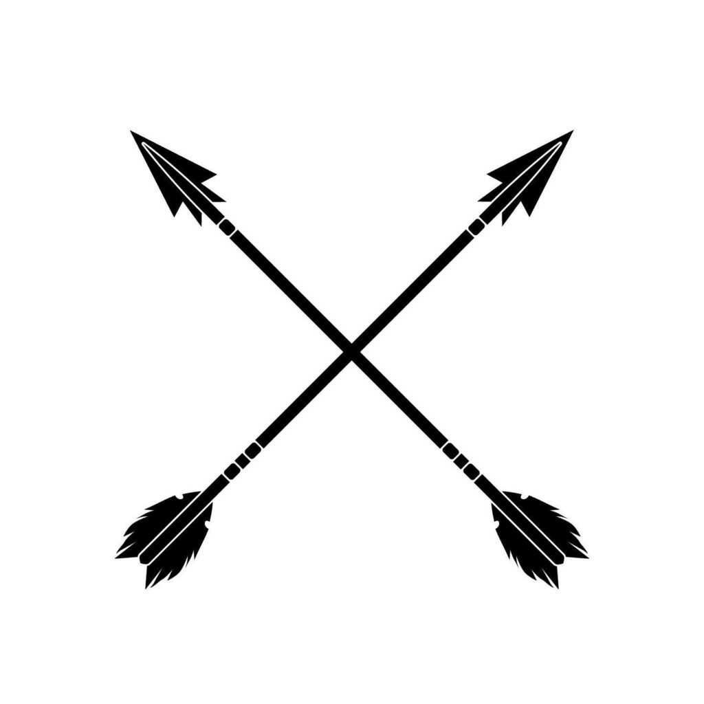 Black stylish crossed arrow Stock Free