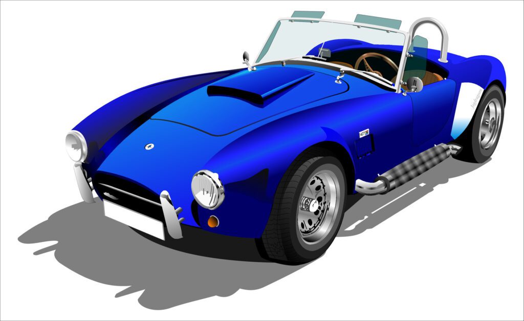 Old blue car for background Free Vector