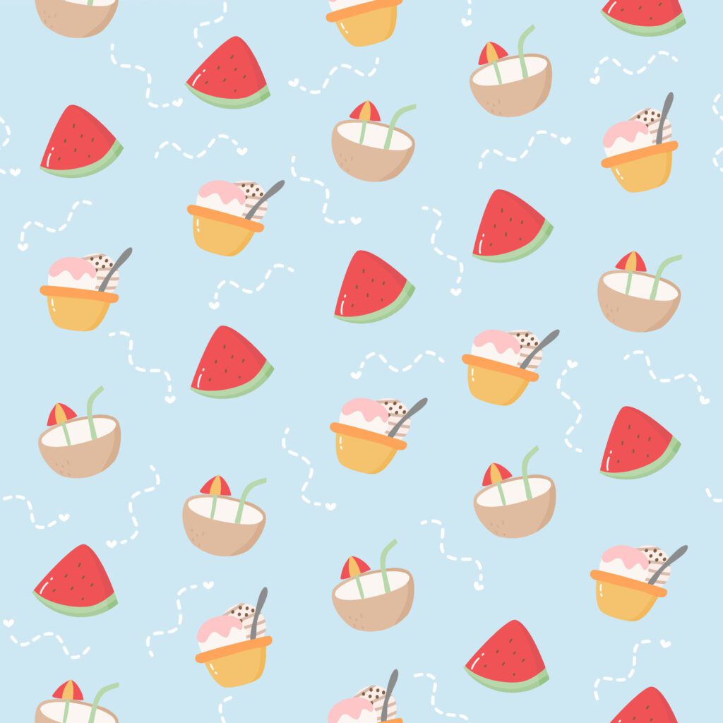 Cute Summer Seamless Pattern Background Free Vector