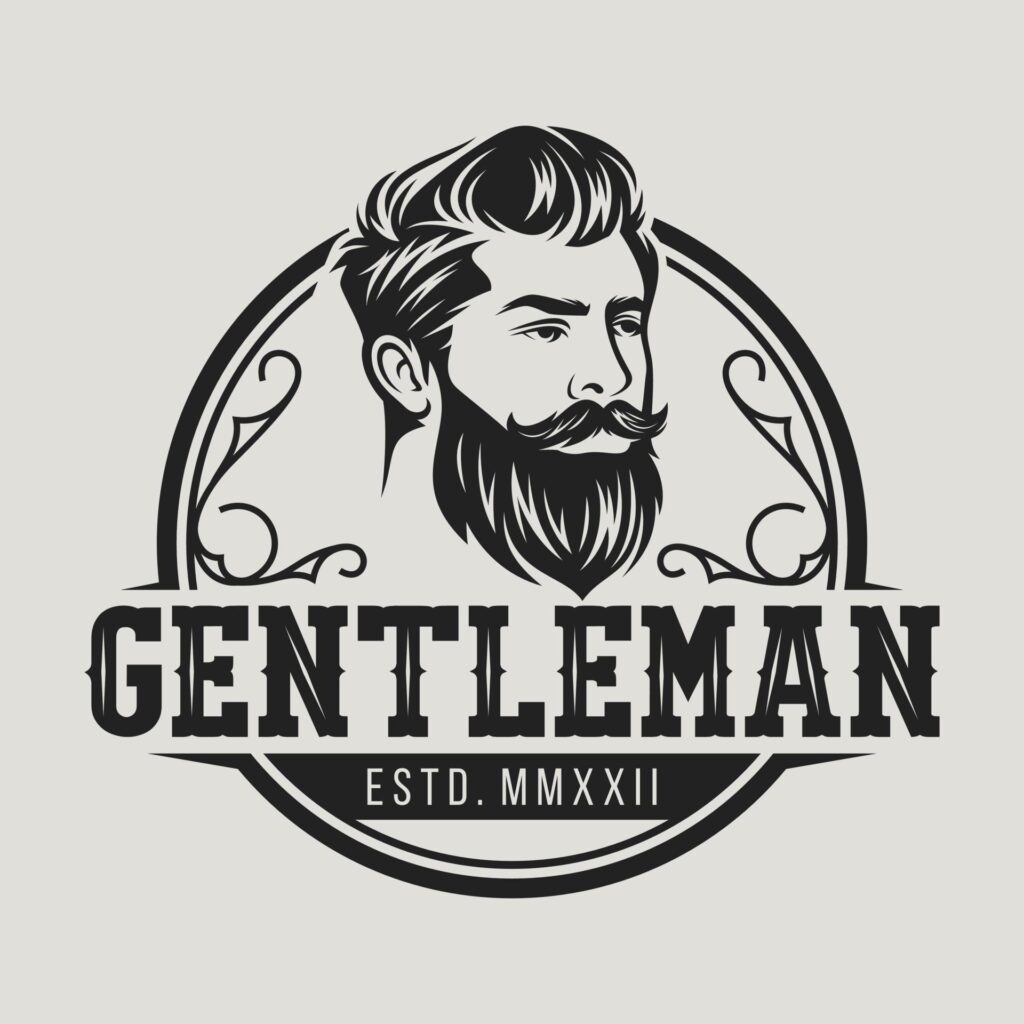 Beard Logo Vector Illustration, Barbershop Logo template, Haircut men vector Stock Free