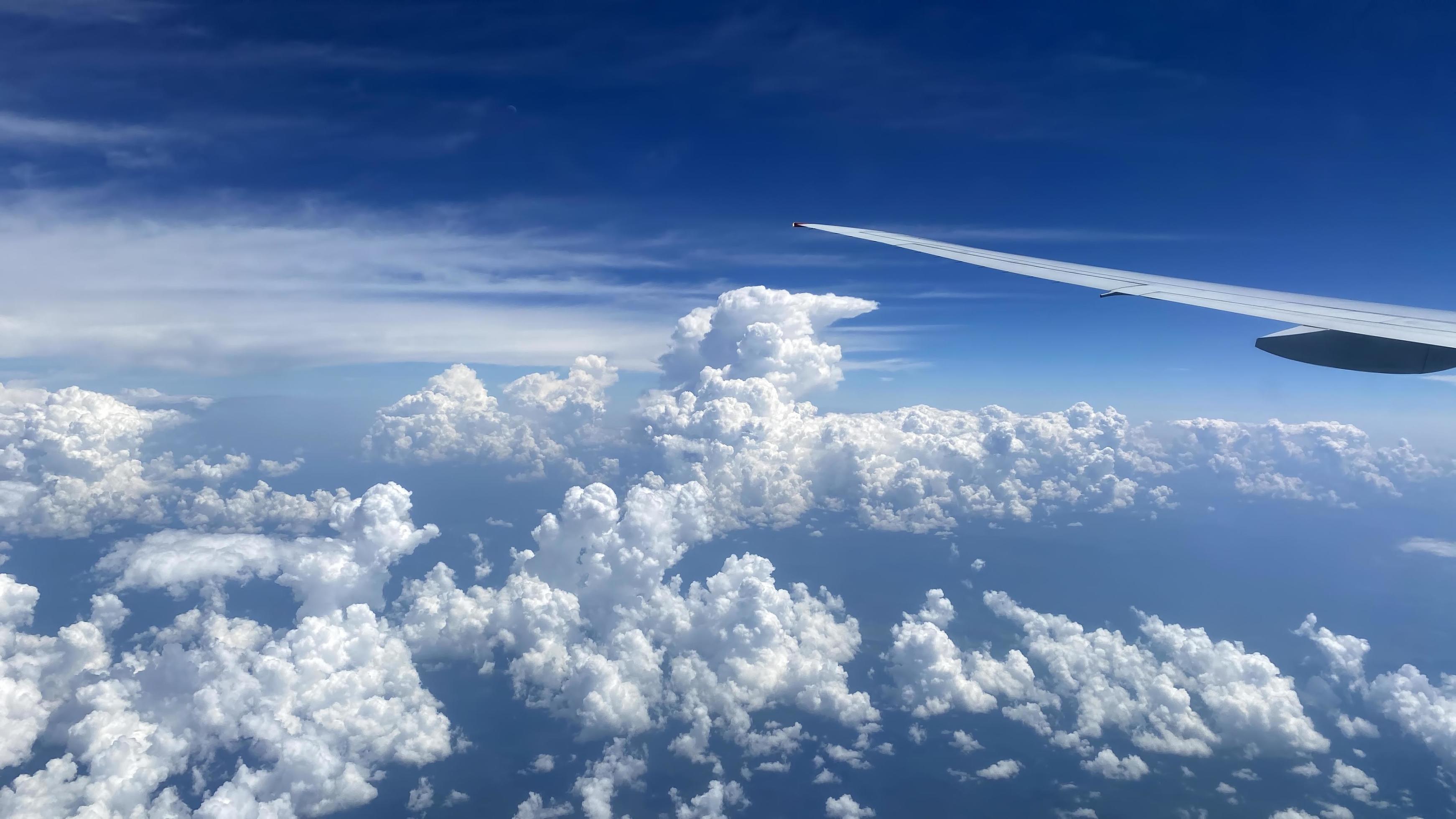 Natural background of blue sky with white clouds Stock Free