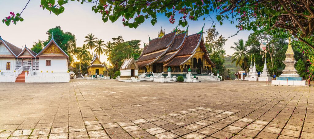 Wat Xieng Thong Golden City Temple in Luang Prabang, Laos. Xieng Thong temple is one of the most important of Lao monasteries. Stock Free