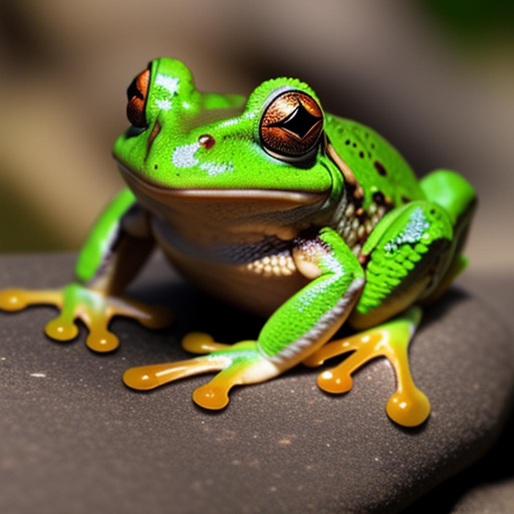 A buff realistic frog by @ai_generated