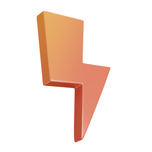 Flash, bolt, lightening 3D illustration