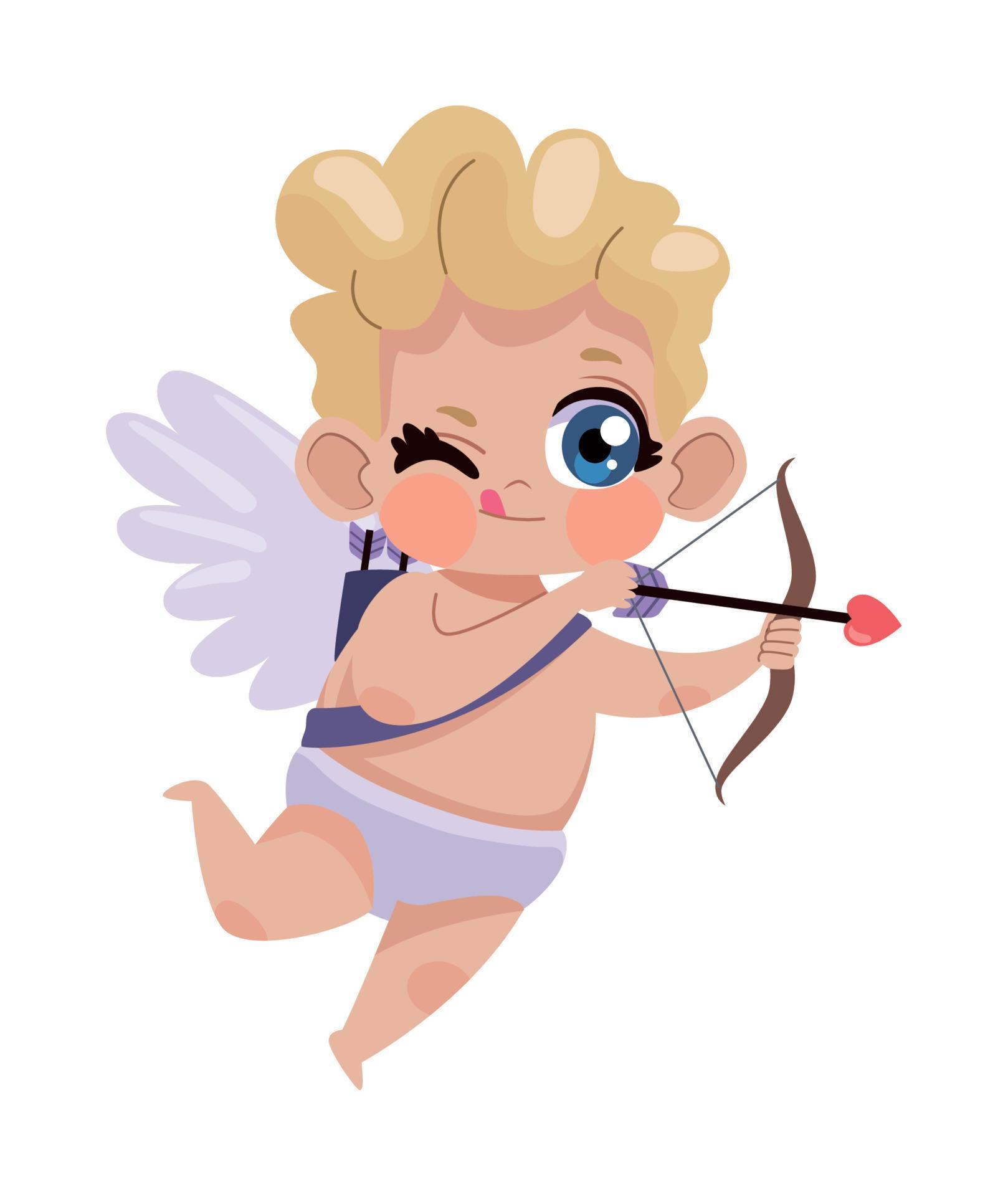 blond cupid with arrow Stock Free