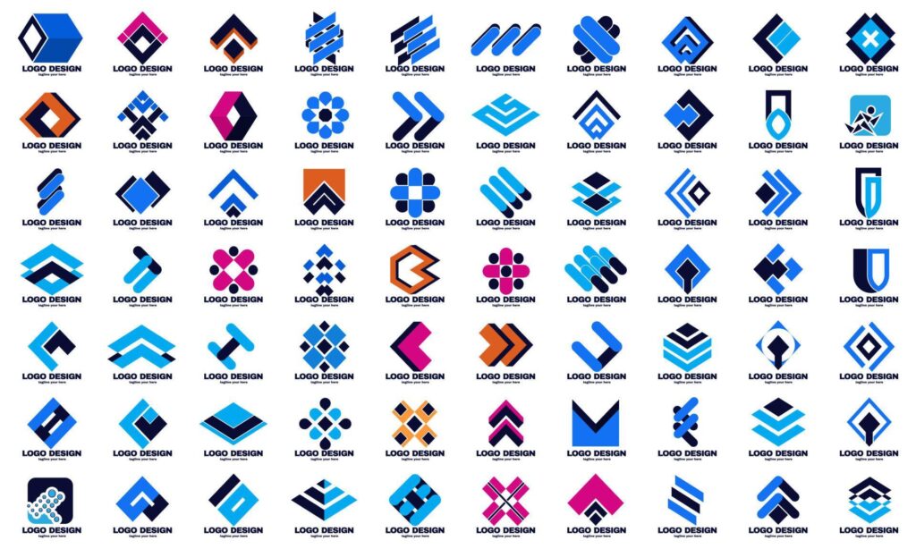 awesome geometric company corporate business Logo set best collection Stock Free