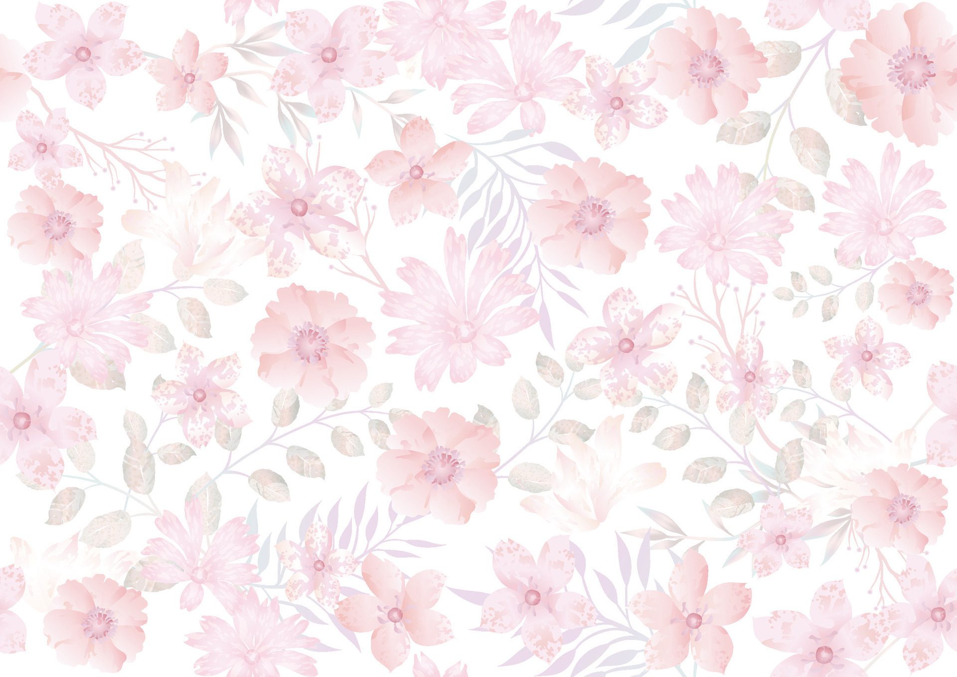 Watercolor Seamless Floral Pattern Illustration. Horizontally And Vertically Repeatable. Free Vector