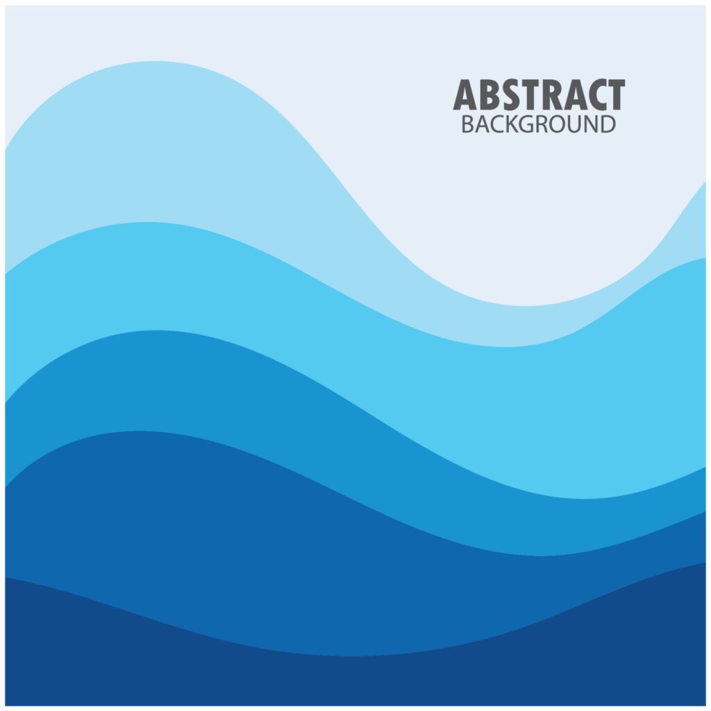 ABSTRACT WAVE BACKGROUND DESIGN WITH BLUE COMBINATION VECTOR Free Vector