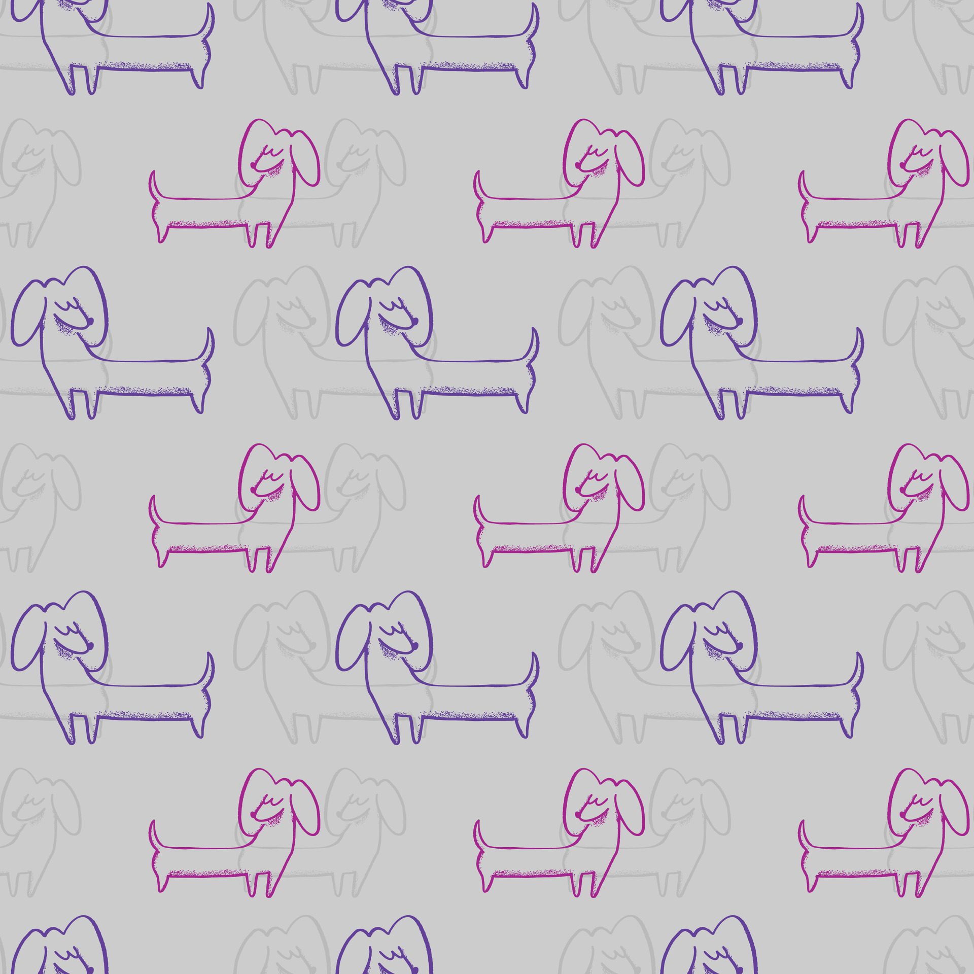 Dachshound Mania Seamless Pattern Design Free Vector