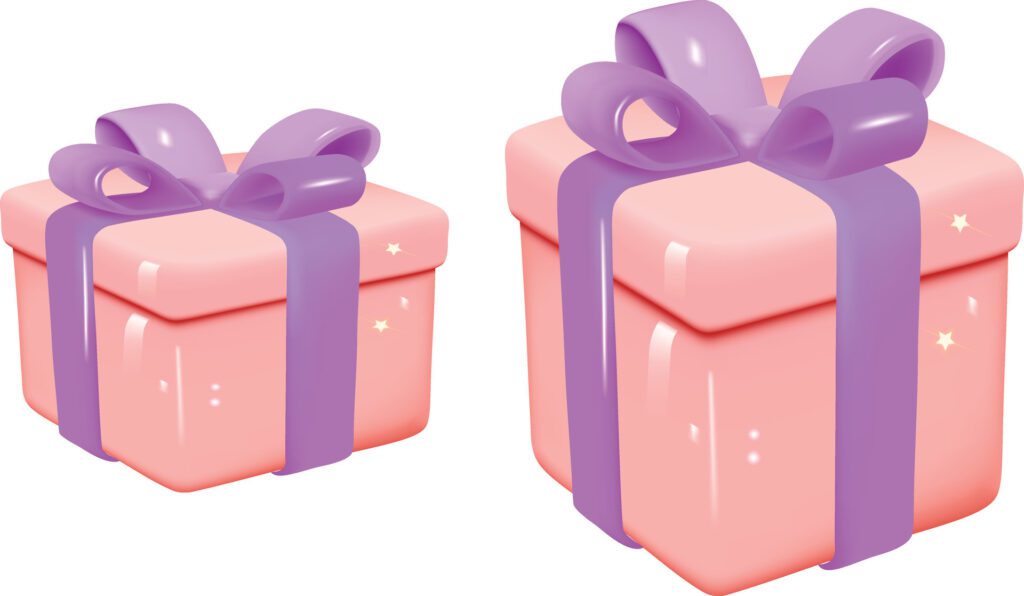 3d pink gift boxes small and long size standing on the floor with pink pastel ribbon bow isolated on alight background. Free Vector