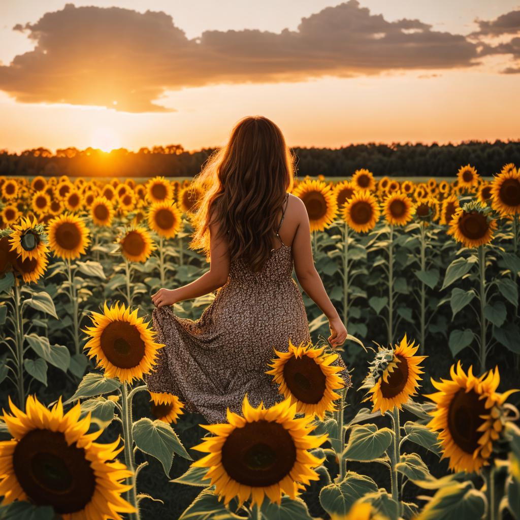 Mujer en atardecer en by @ai_generated