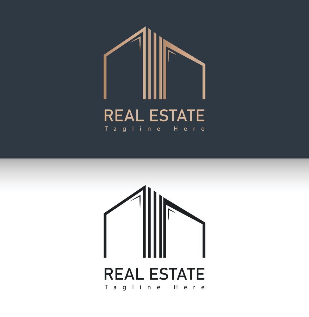 Minimal real estate logo template Stock Free