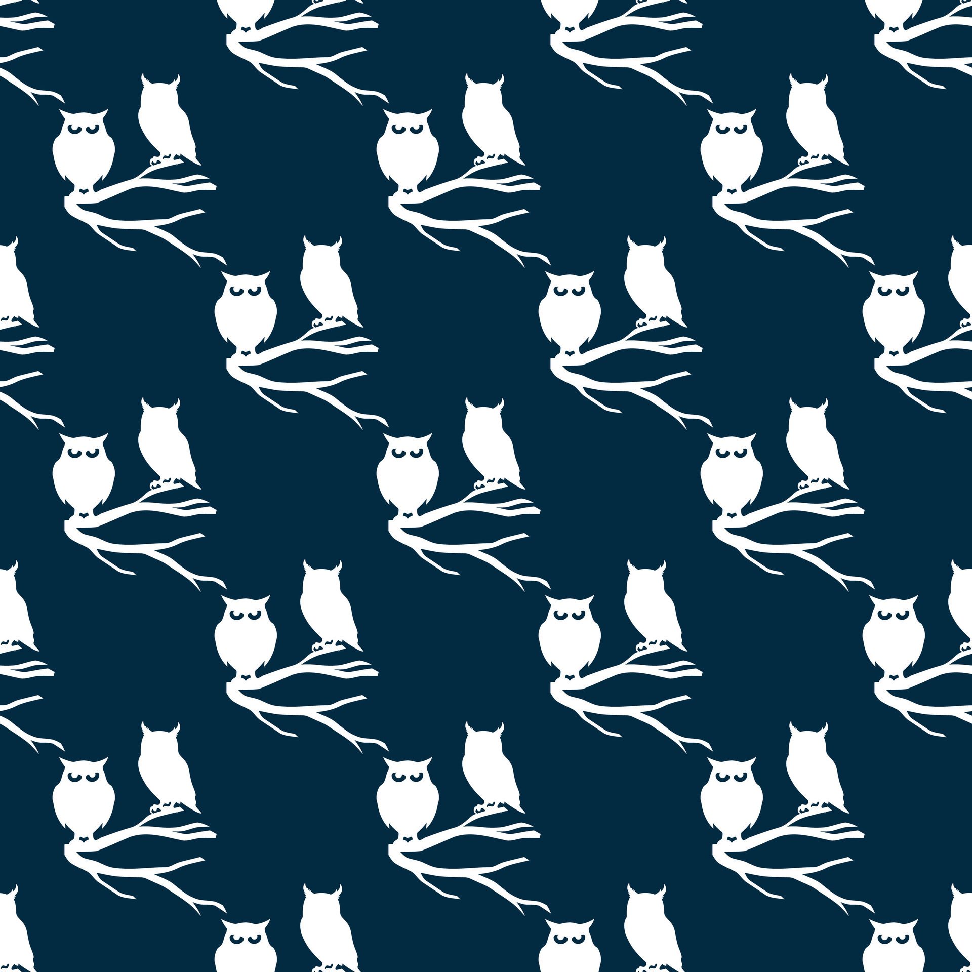 Owls in the night forest Seamless Pattern Design Free Vector