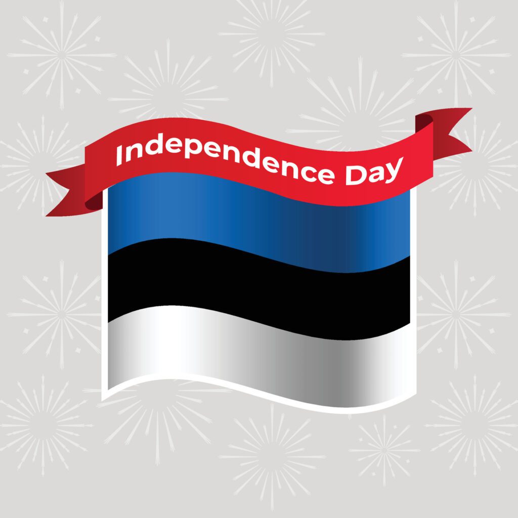 Estonia Wavy Flag Independence Day Banner Background Free Vector