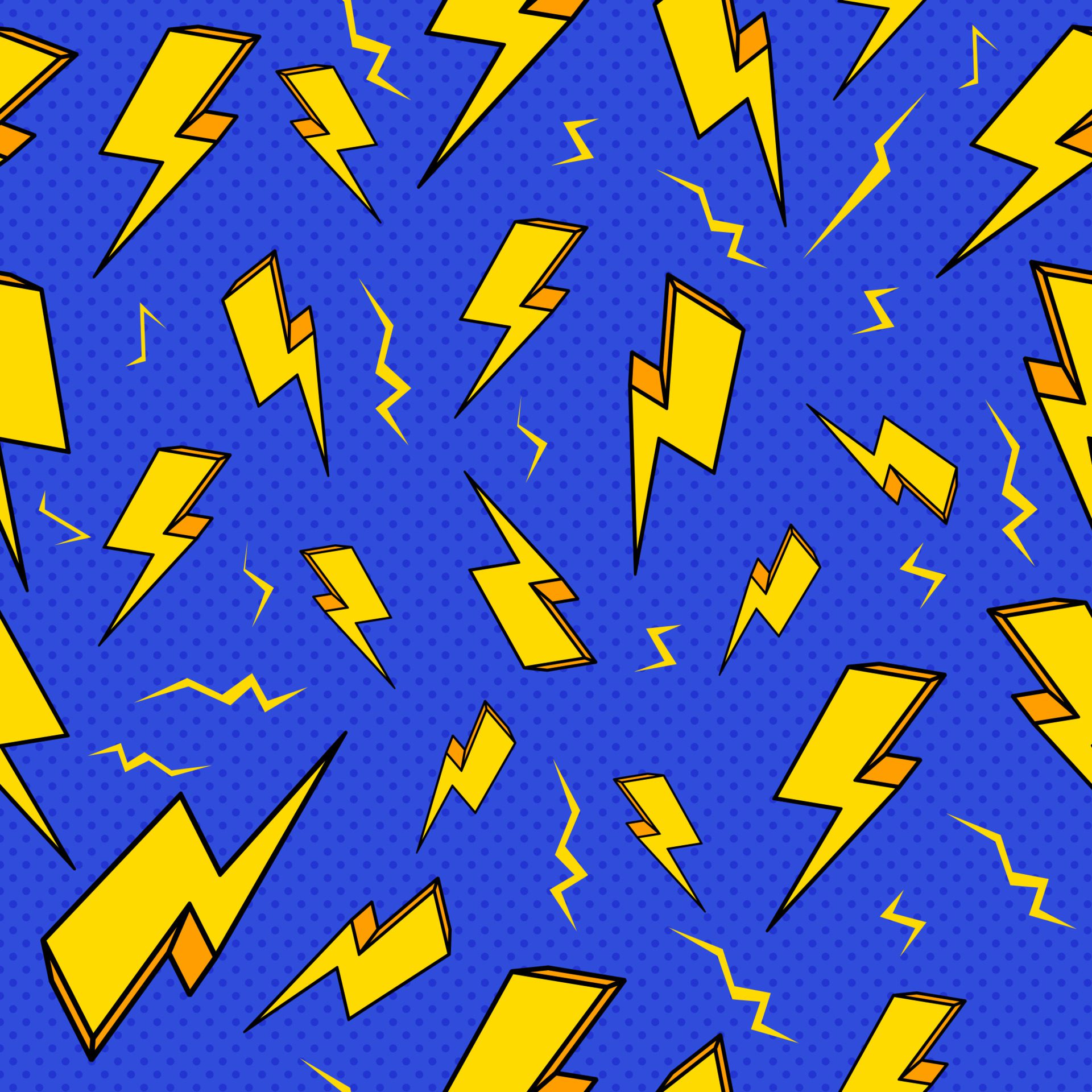 Thunder cartoon seamless pattern Free Vector