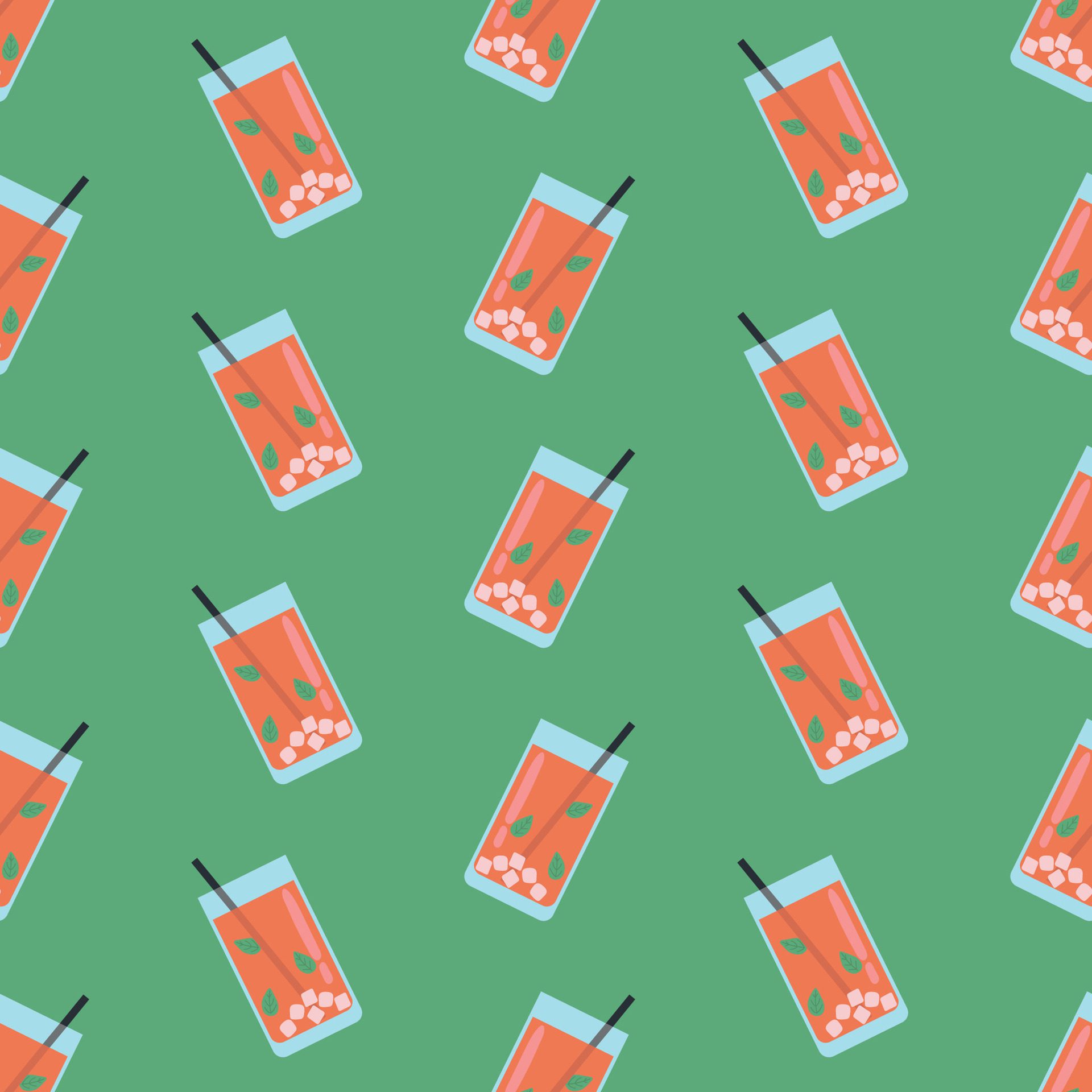 Watermelon Juice Smoothie Seamless Pattern Free Vector