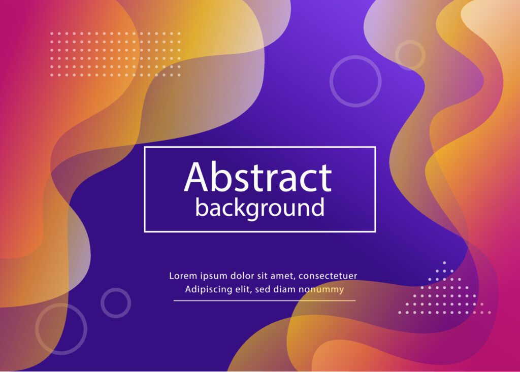 violet blue abstract liquid background with yellow purple lines and circles shapes Free Vector