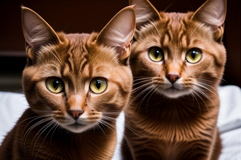 Scared brown cats by by @ai_generated