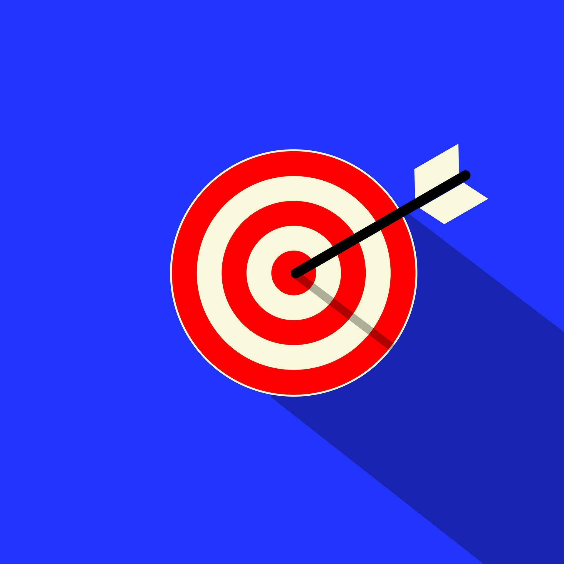 Arrow hitting target, dart in Target, business success concept Stock Free