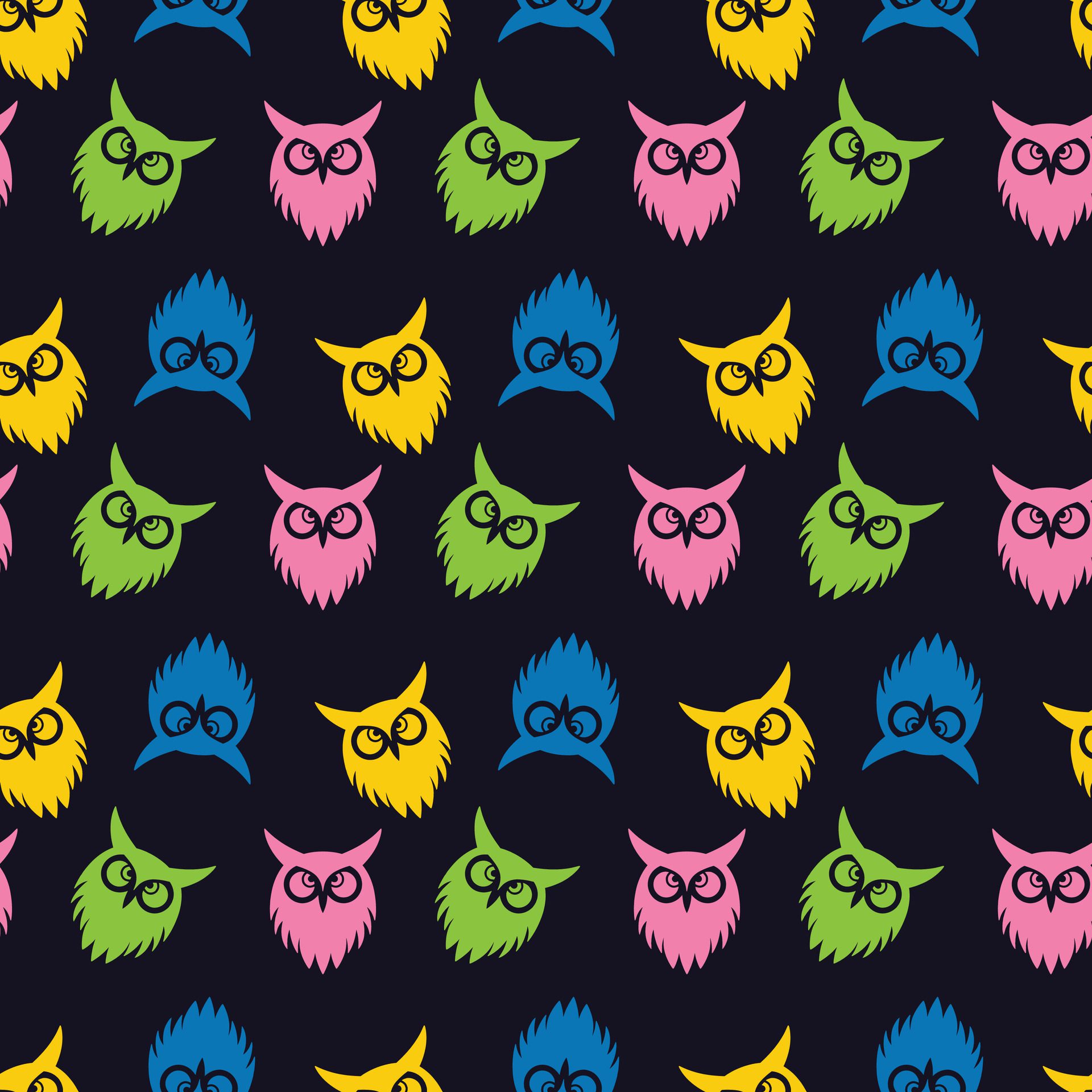 Owl Show Seamless Pattern Design Free Vector