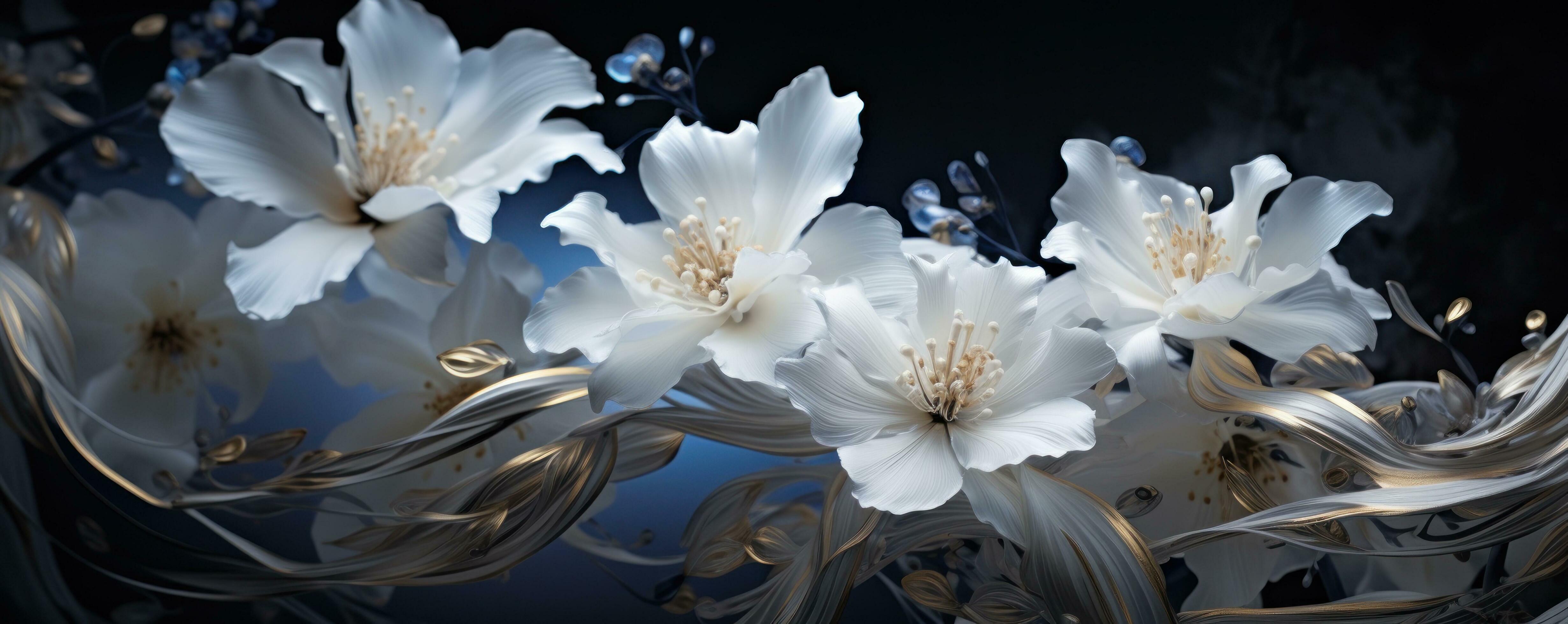 Flowers on dark background Stock Free