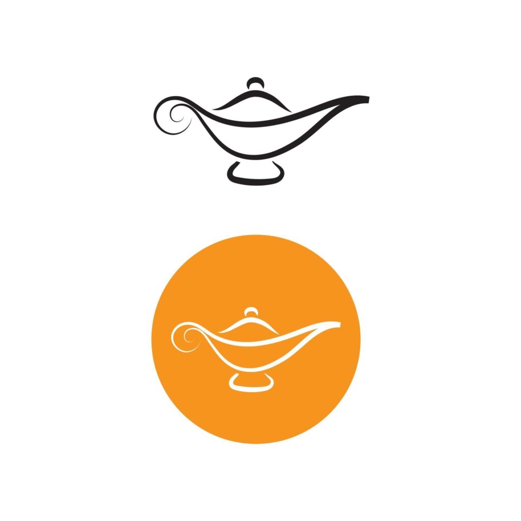 magic lamp logo and icon vector image Stock Free