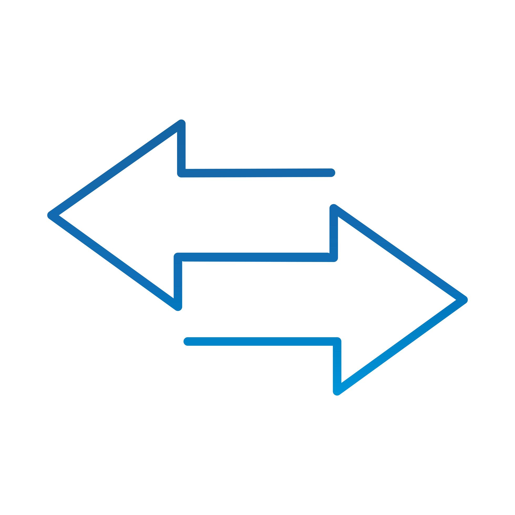 arrows different direction guide gradient blue line icon Stock Free