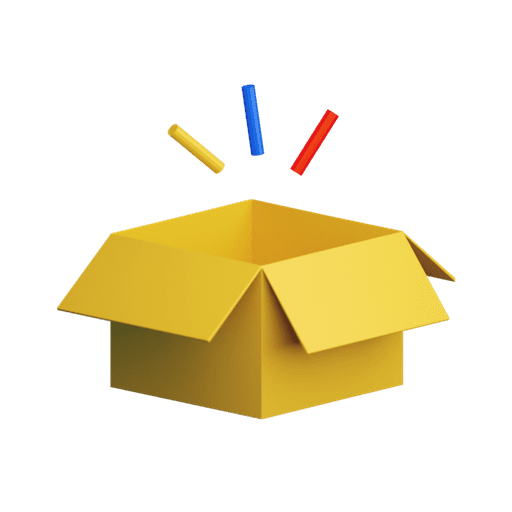 Empty, box, package 3D illustration