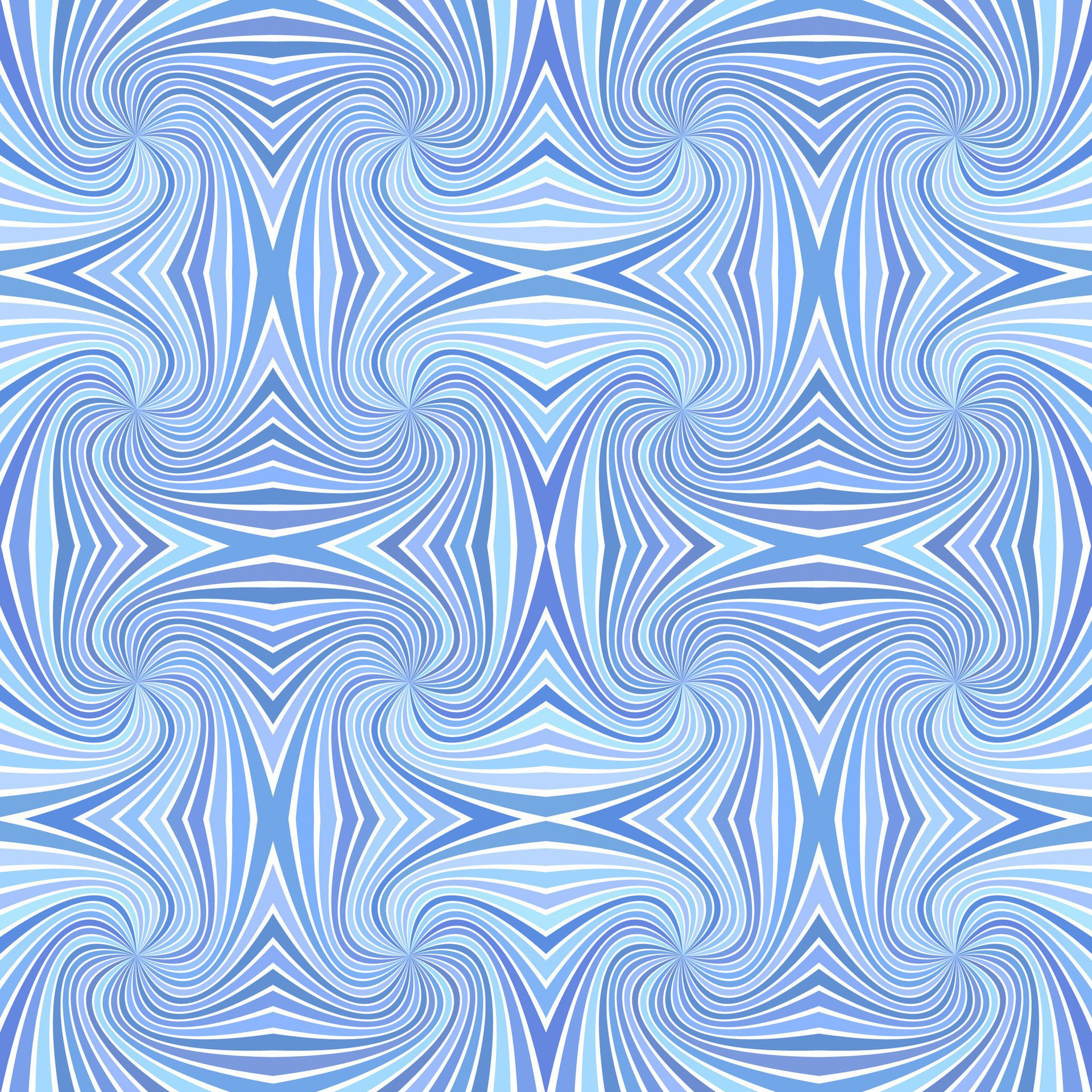 Blue seamless abstract psychedelic spiral stripe pattern background – curved ray burst illustration Free Vector