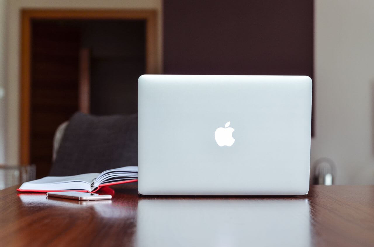 MacBook iPhone Red Notebook Stock Free