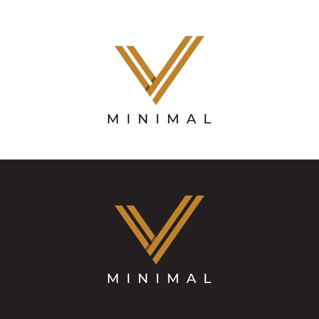 Logo design initial letter V with artistic monogram.Logo is modern, luxurious and elegant. Background isolated. Stock Free