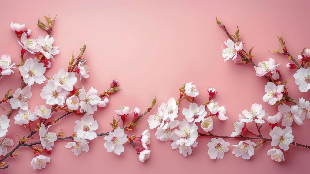 White Flowers on Pink Background Stock Free