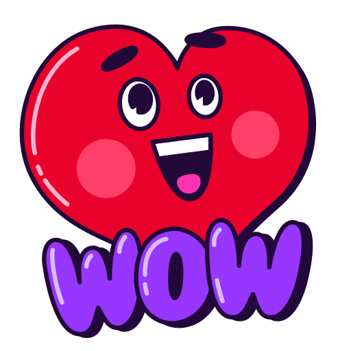 Wow, heart, love sticker