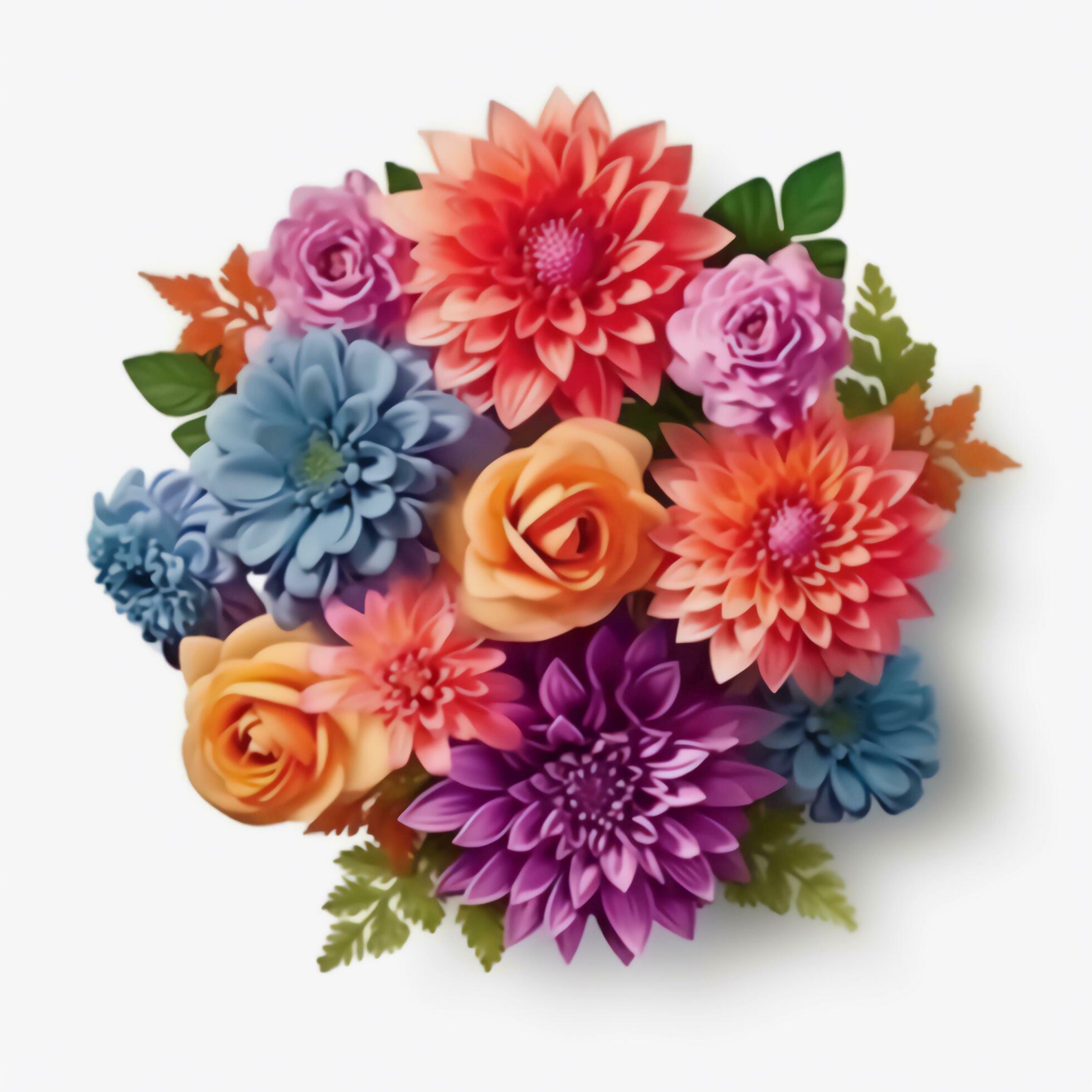 A colorful bouquet of flowers. AI Generated. Stock Free