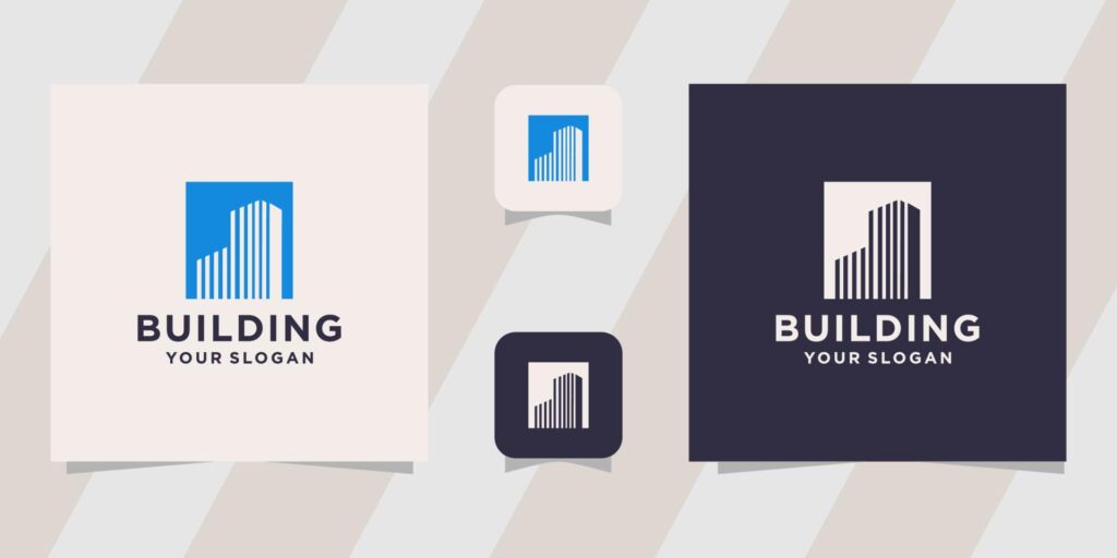 Building line logo design template Stock Free and Free SVG