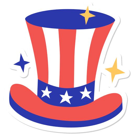 Hat, top hat, united states sticker