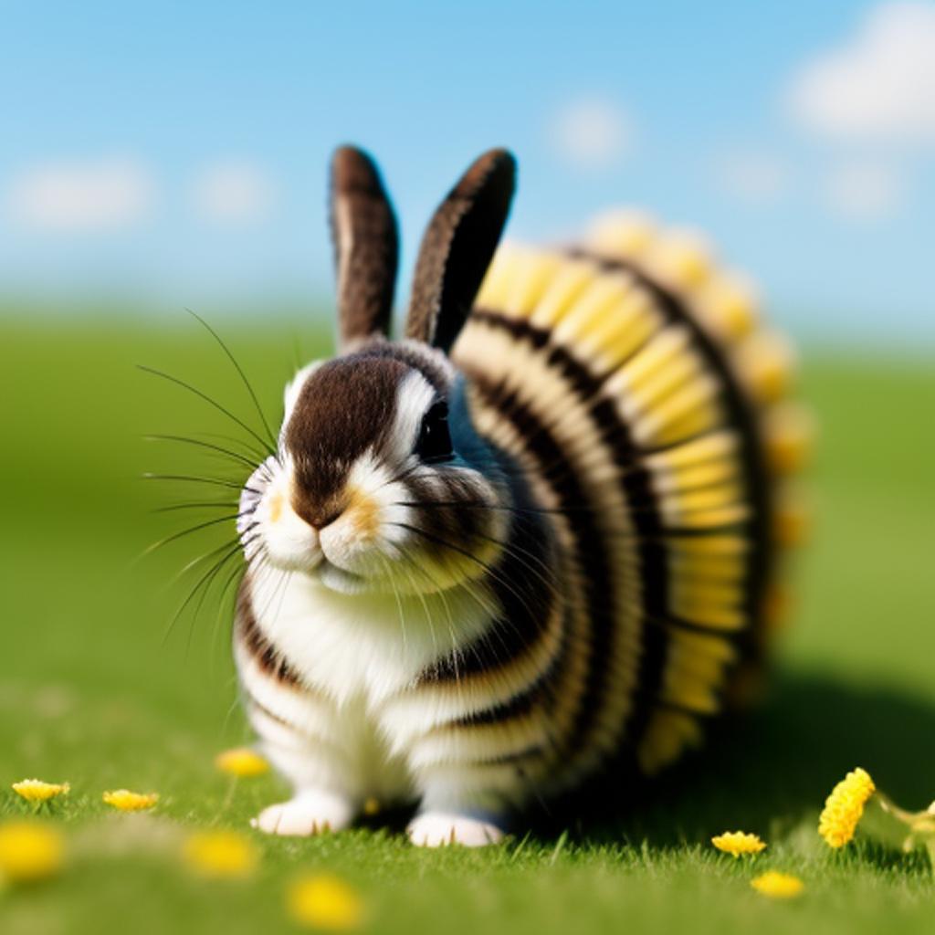 Caterpillar with bunny ears by @ai_generated