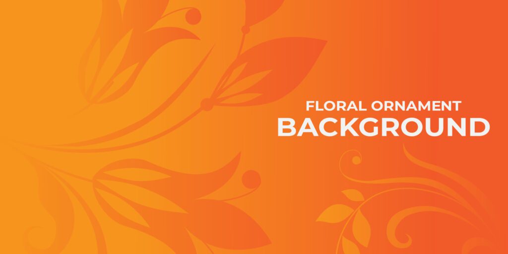 simple floral ornament orange background Free Vector and Free SVG