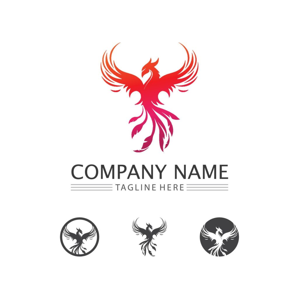 phoenix bird symbol and logo design vector illustration Stock Free and Free SVG