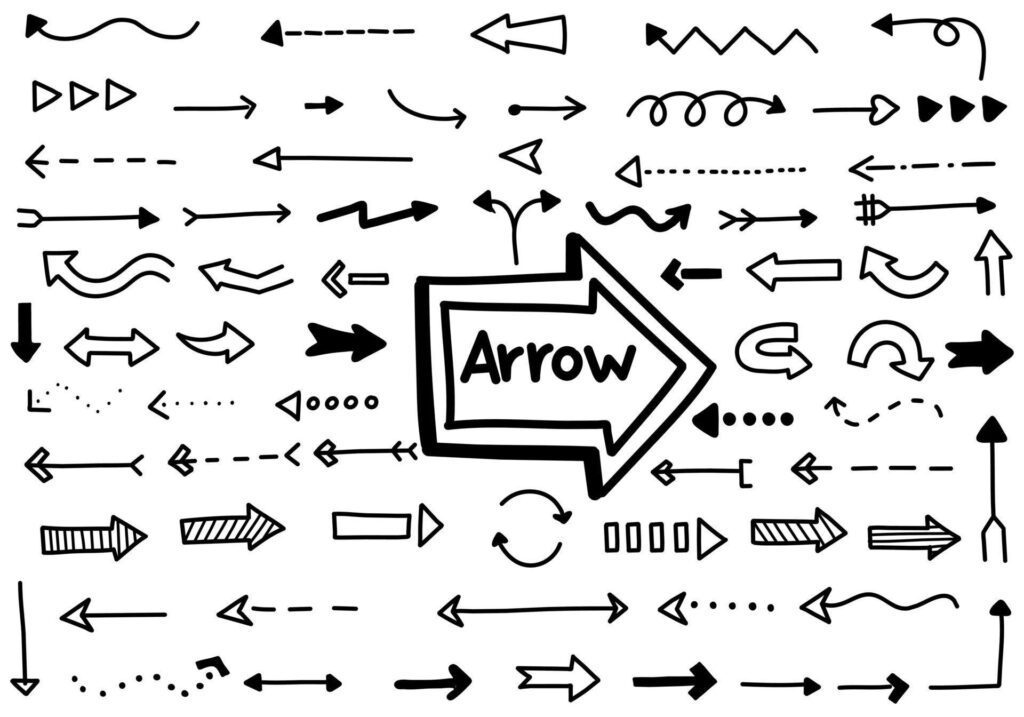 Black Arrows Hand Drawn Collection Stock Free