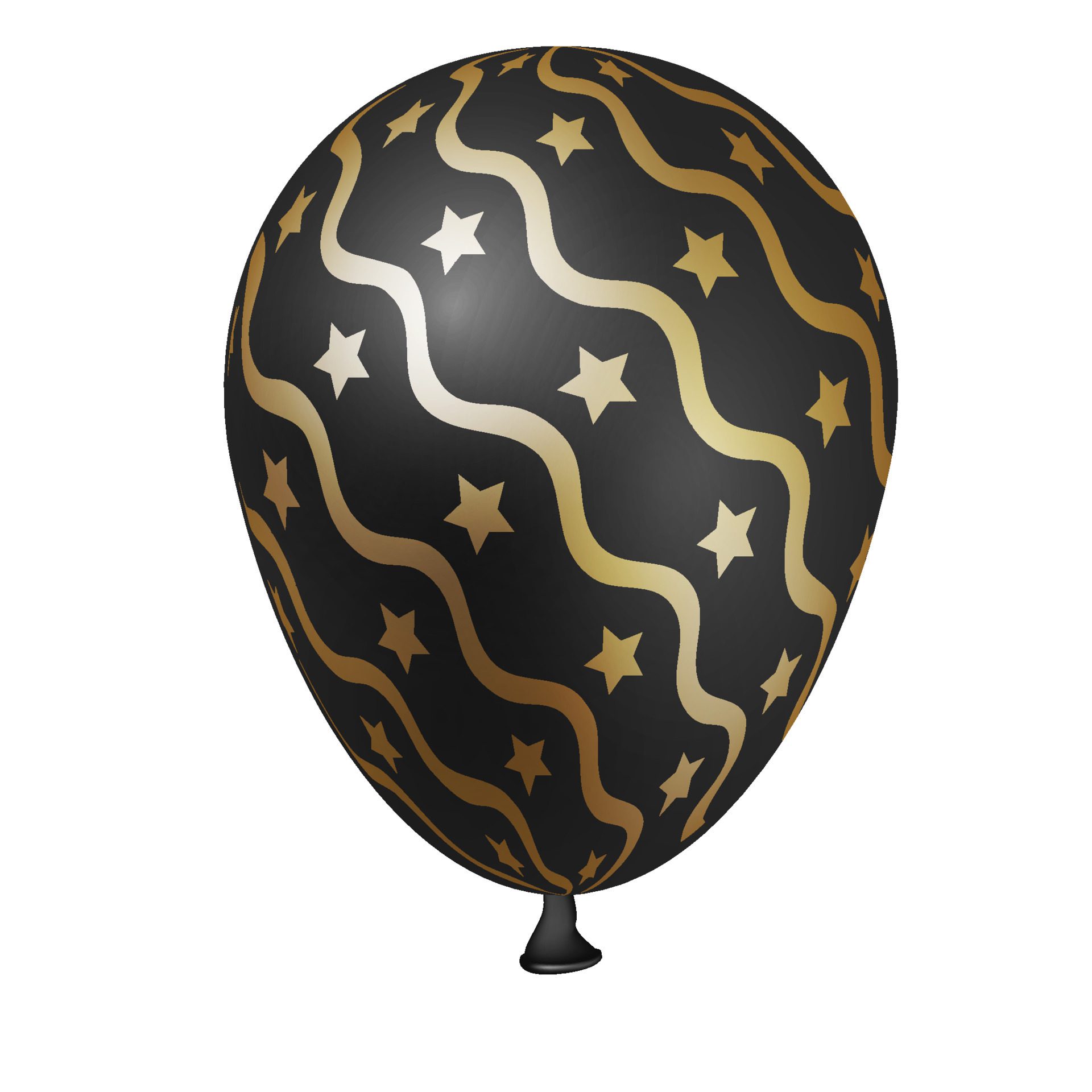 Black balloons with metallic pattern. Free Vector