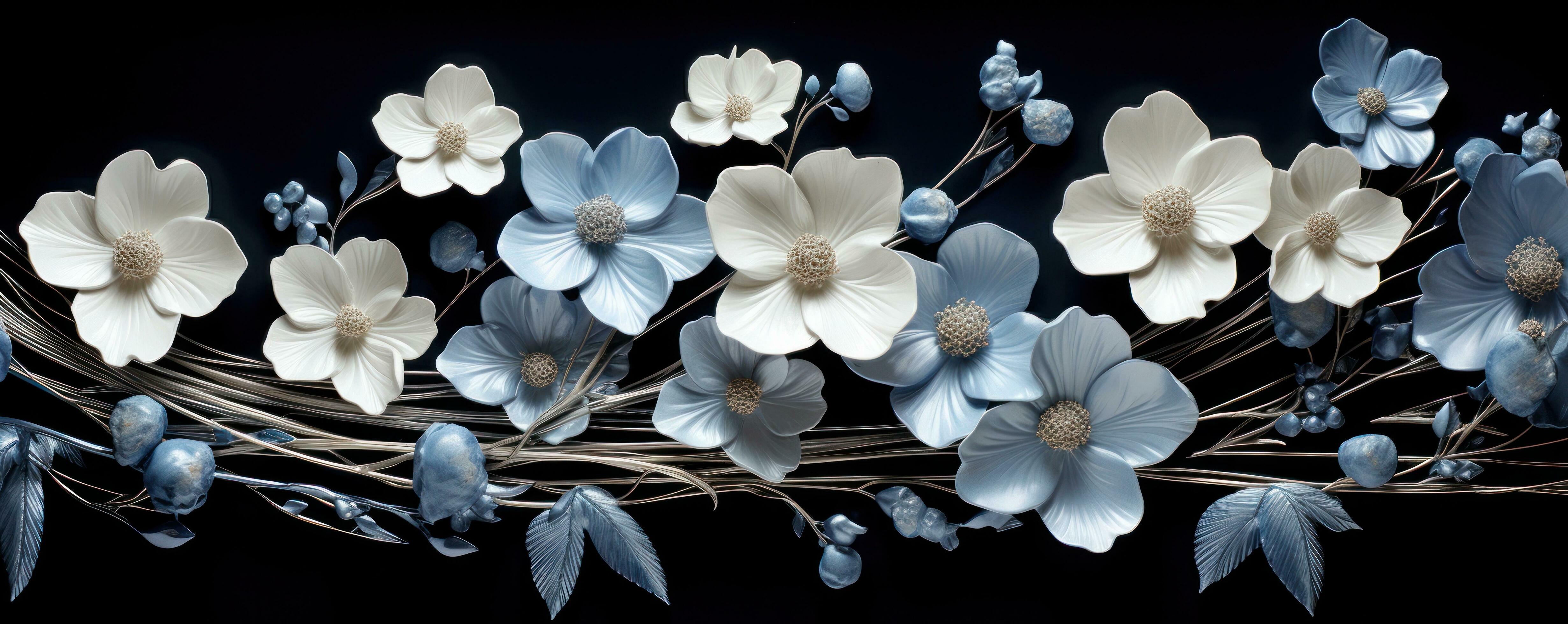 Flowers on dark background Stock Free