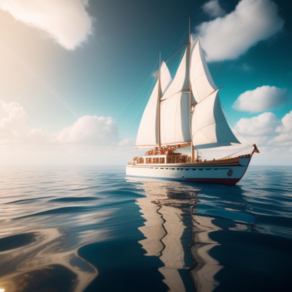 Waffle shaped yacht Sailing by @ai_generated