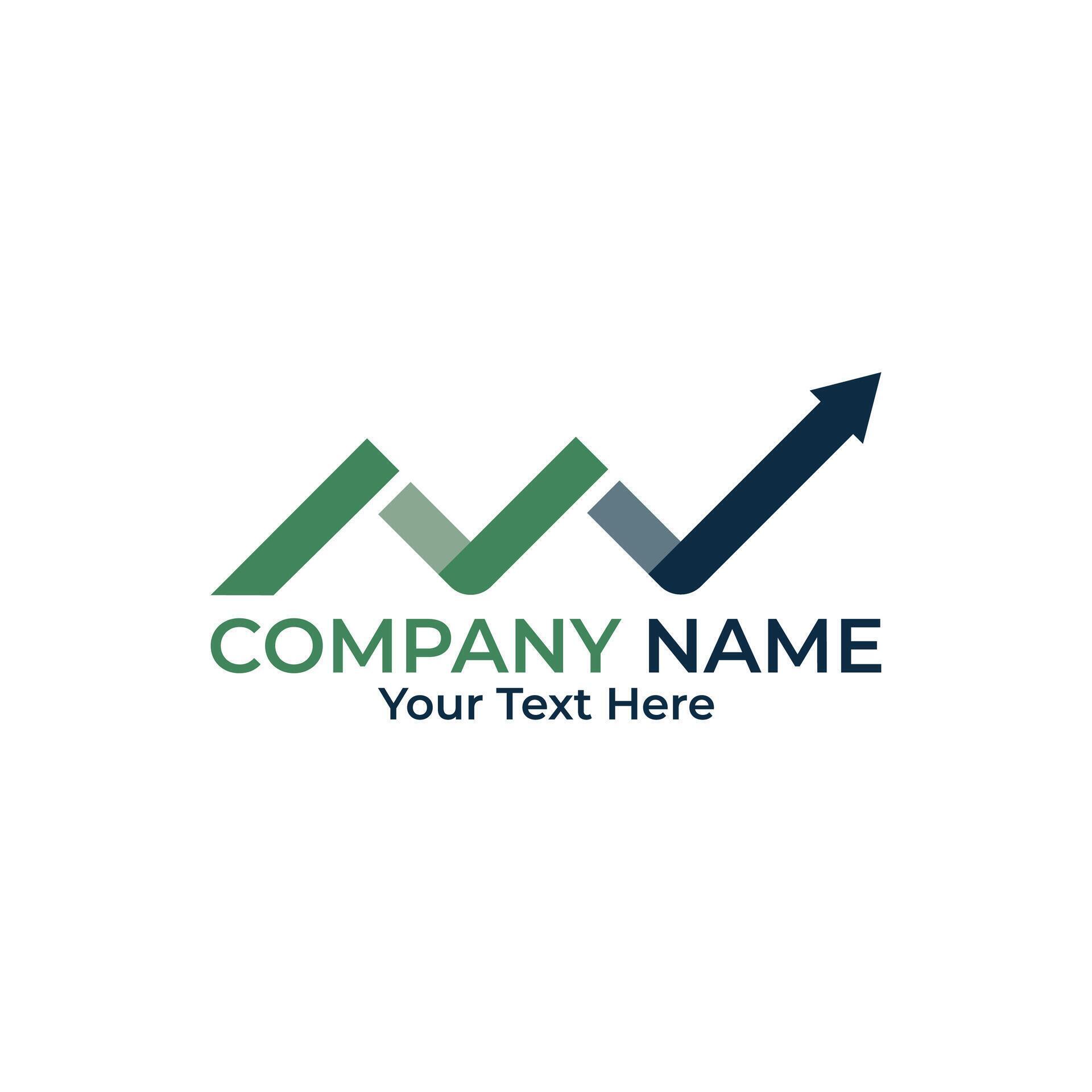 a business logo with an arrow going upward Stock Free